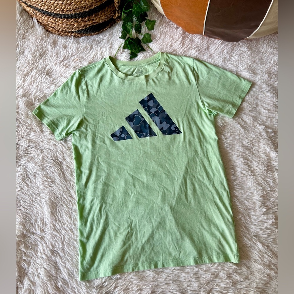 Adidas Mint Light Green Tee with Camouflage Logo